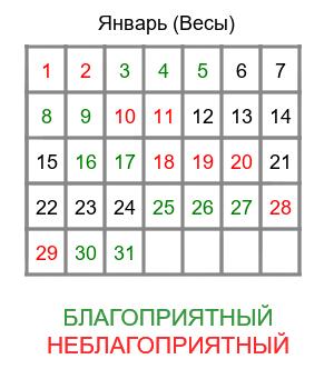 весы гороскоп на январь